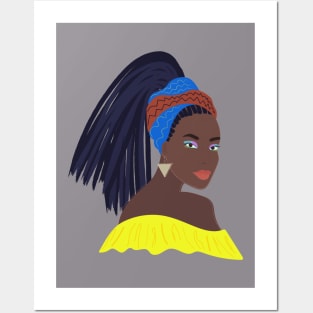 Abstract Black Woman Portrait Posters and Art